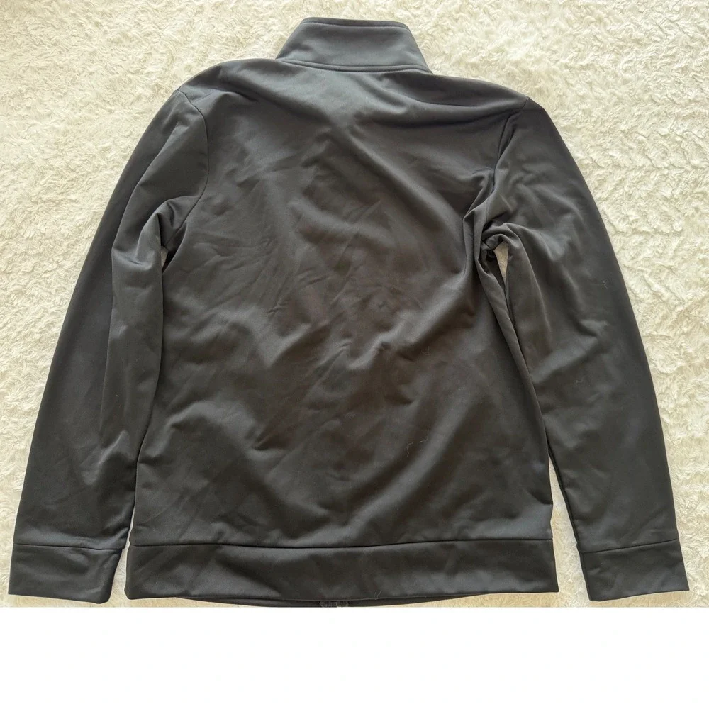 Adidas Track Jacket Boys XL 18/20 3-Stripe Full Zip Black White Excellent